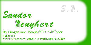 sandor menyhert business card